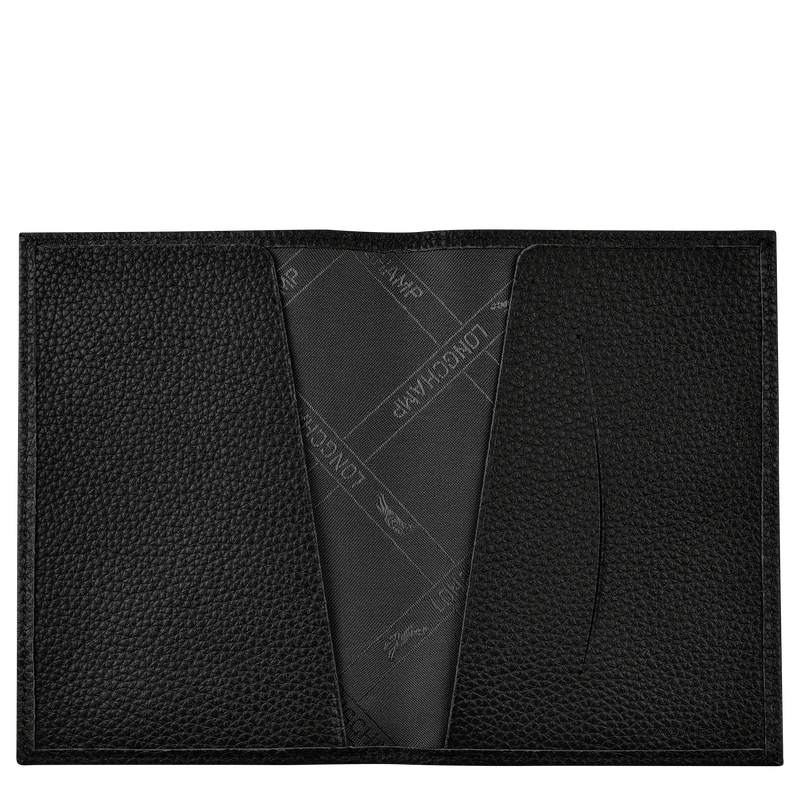 Le Foulonné Passport cover , Black - Leather  - View 3 of  4