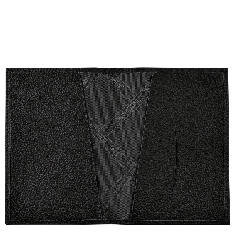 Le Foulonné Passport cover , Black - Leather  - View 3 of 4