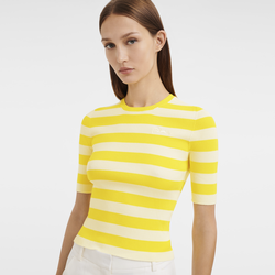 Spring/Summer 2023 Collection Knitted t-shirt, Lemon/Ecru