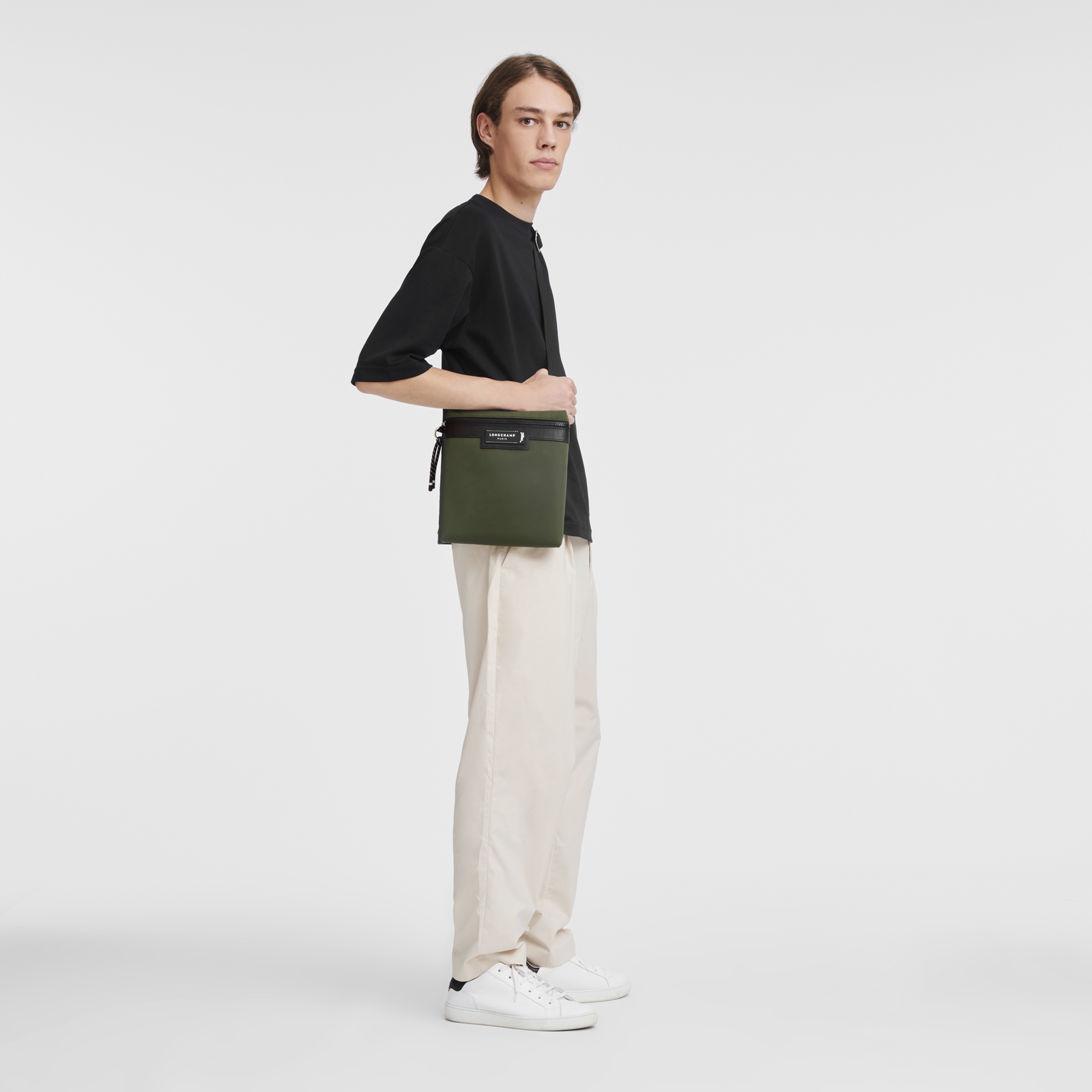 Khaki top crossbody bag