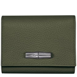 Le Roseau Essential Wallet , Khaki - Leather