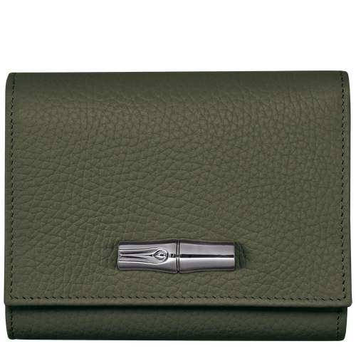 Brieftasche im Kompaktformat Le Roseau Essential , Leder - Khaki - Ansicht 1 von 2