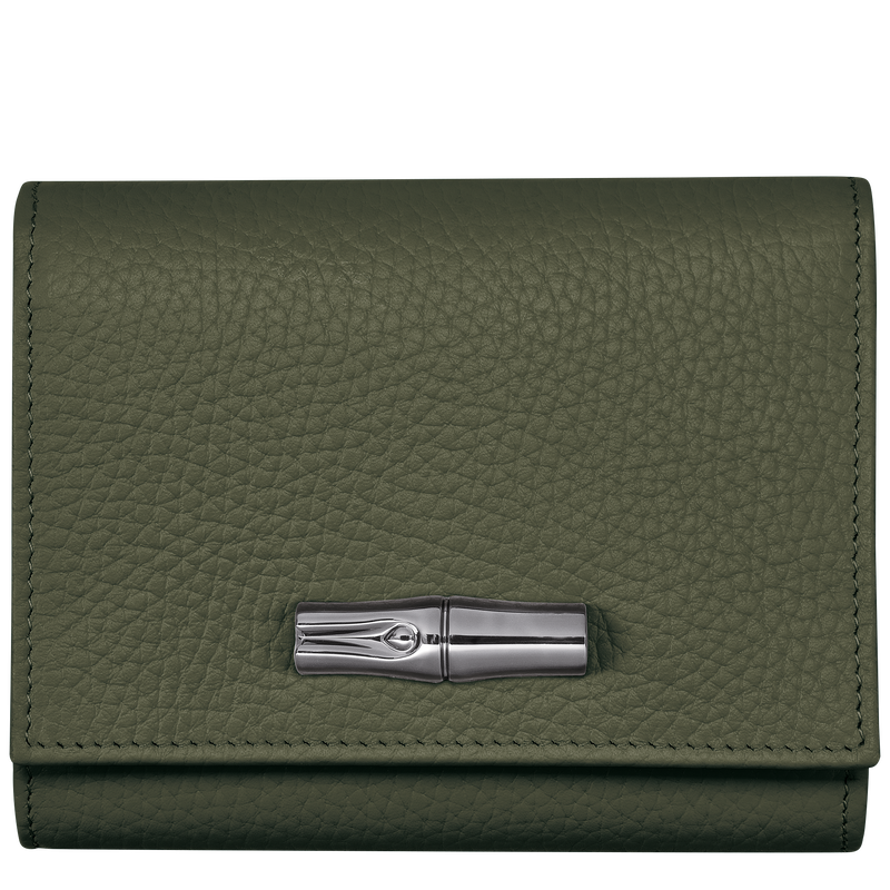 Brieftasche im Kompaktformat Le Roseau Essential , Leder - Khaki  - Ansicht 1 von 2