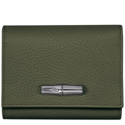 Roseau Essential Wallet , Khaki - Leather