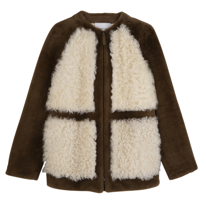 Coat , Olive/Ecru - Leather  - View 1 of  5