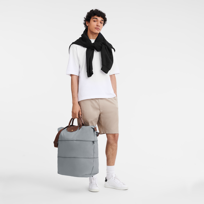 Le Pliage Original Travel bag expandable , Steel - Recycled canvas