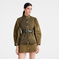 Le Foulonné Ladies' belt , Khaki - Leather