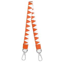 Le Foulonné Bandolera , Cuero - Naranja/Blanco