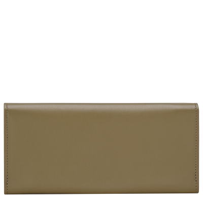 Portefeuille long &agrave; rabat Le Roseau , Cuir - Olive
