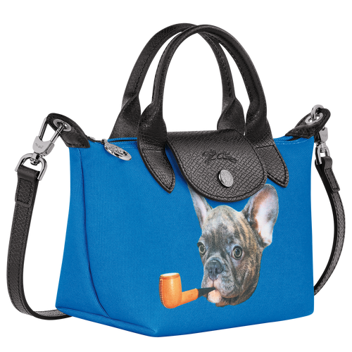 Longchamp x ToiletPaper 手提包 XS , 藍色 - 帆布 - 查看 3 5