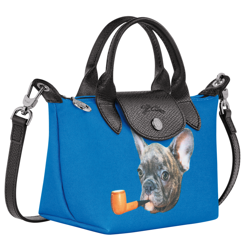 Longchamp x ToiletPaper 手提包 XS , 藍色 - 帆布  - 查看 3 5
