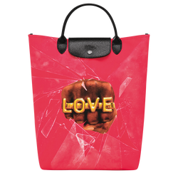 Longchamp x ToiletPaper M Tote bag , Red - Canvas