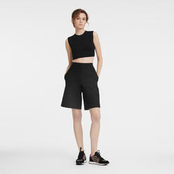 Sleeveless top , Black - Knit