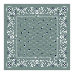 French Bandana Silk scarf 50 , Celadon - OTHER