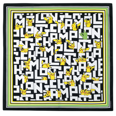 シルクスカーフ 50x50 ロンシャン X ポケモン ブラック ホワイト soi067 ロンシャン Jp