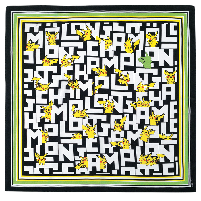 シルクスカーフ 50x50 ロンシャン X ポケモン ブラック ホワイト soi067 ロンシャン Jp