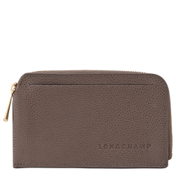 Le Foulonn&eacute; Card holder , Taupe - Leather