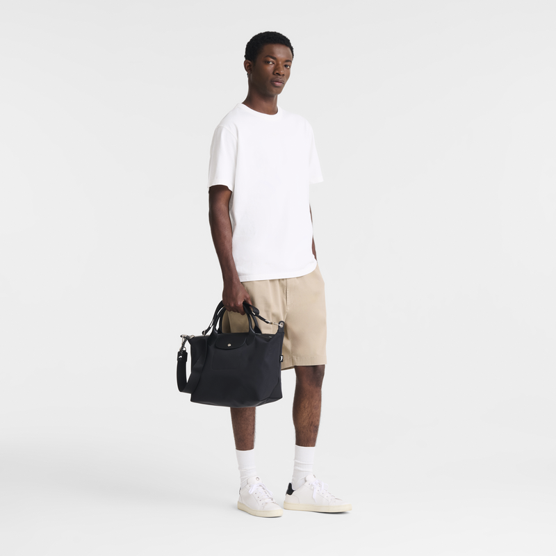 Le Pliage Energy Tas met handgreep aan de bovenkant L , Zwart - Gerecycled canvas  - Weergave 2 van  6