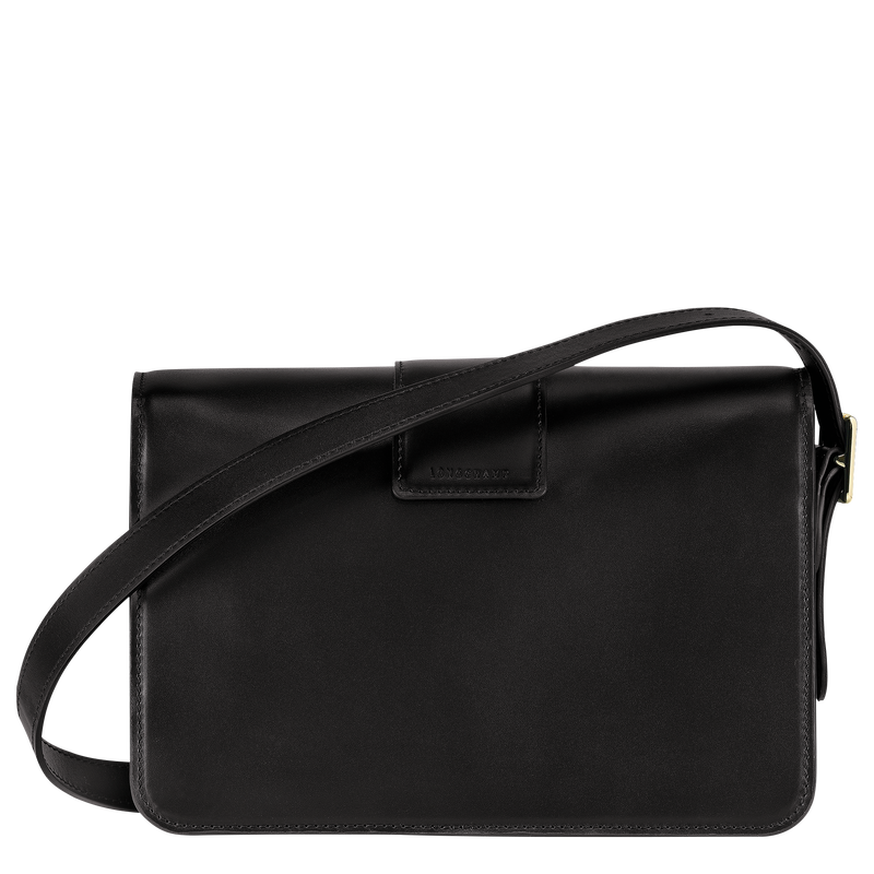 M black leather crossbody bag