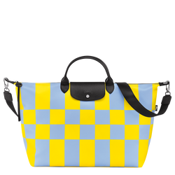 Le Pliage 系列 旅行袋 S , 天藍色/黃色 - 帆布