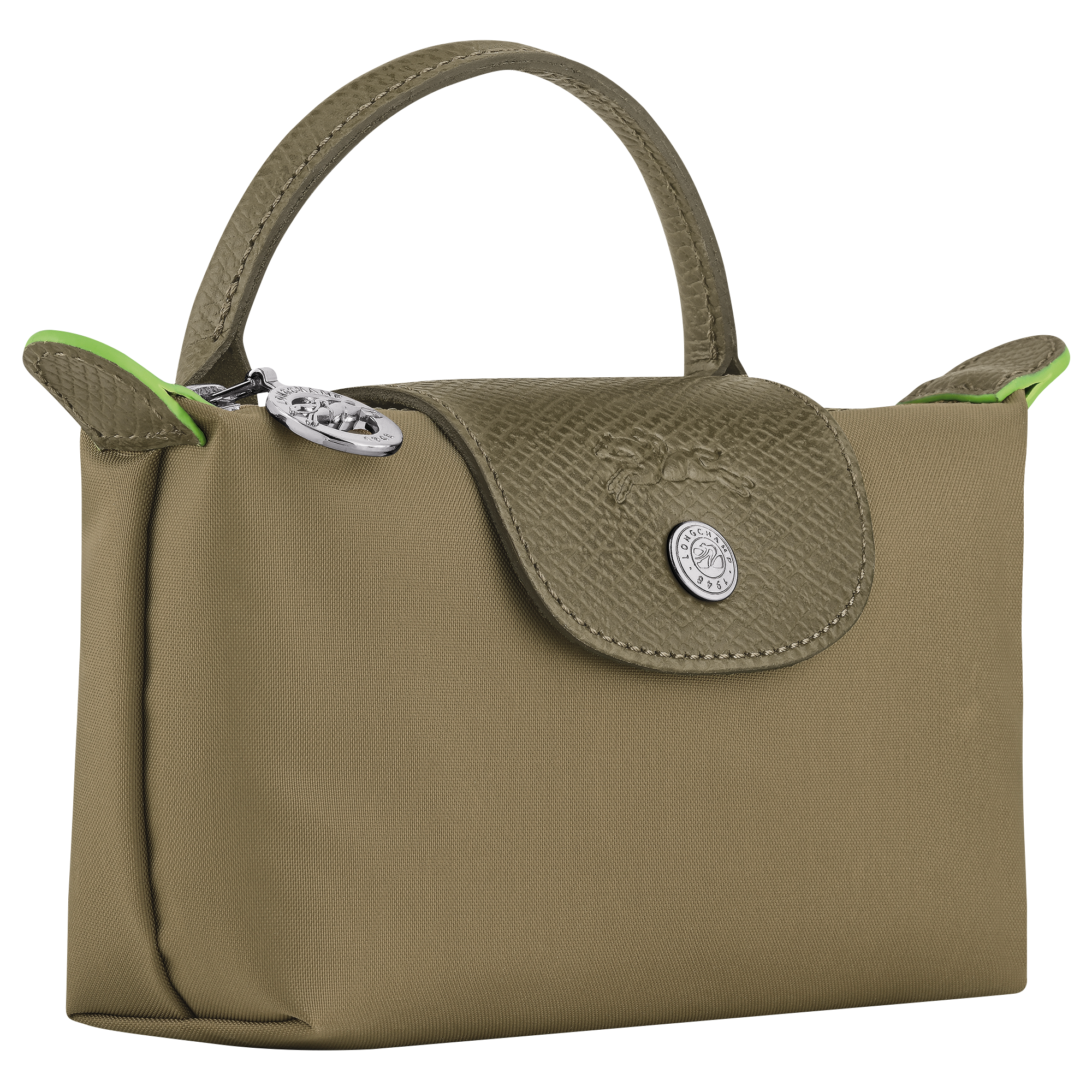 Le Pliage Green Pouch with handle, Artichoke