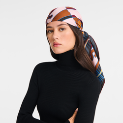 Longchamp League Silk scarf 90 , Burgundy - OTHER