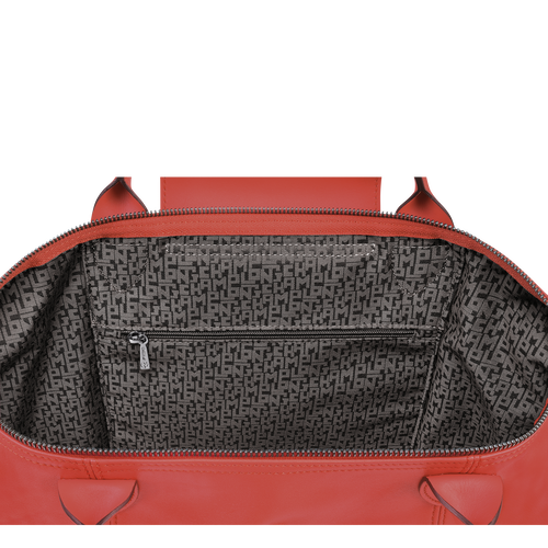 Le Pliage Cuir Top handle bag M, Terracotta