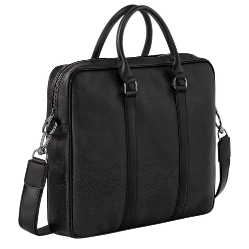 Le Foulonné S Briefcase , Black - Leather - View 3 of  5