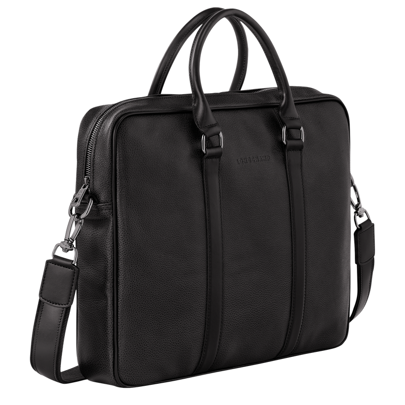 Le Foulonné S Briefcase , Black - Leather  - View 3 of 5