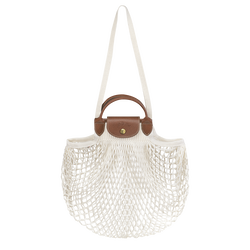 Le Pliage Filet L Mesh bag , Ecru - Canvas