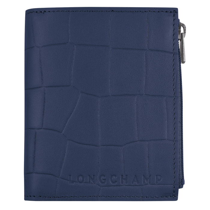 Croco Block Brieftasche im Kompaktformat, Marine