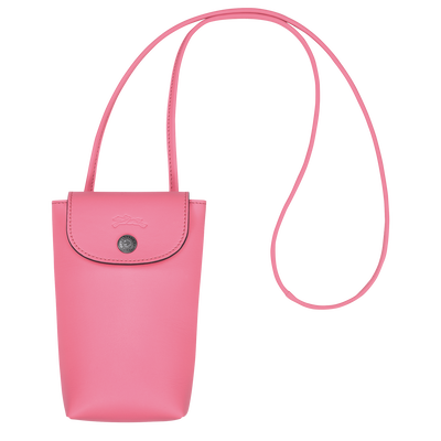 Le Pliage Xtra 裝飾皮革滾邊的手機殼, 粉紅色