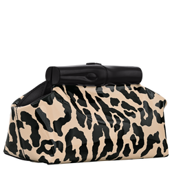 Le Roseau S Pouch , Black/Beige - Leather