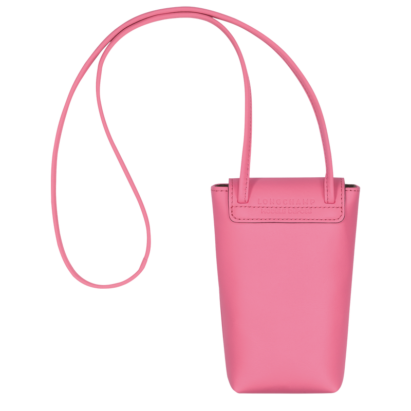 Mobiltelefon-Etui mit Lederbändchen Le Pliage Xtra , Leder - Pink  - Ansicht 4 von 4