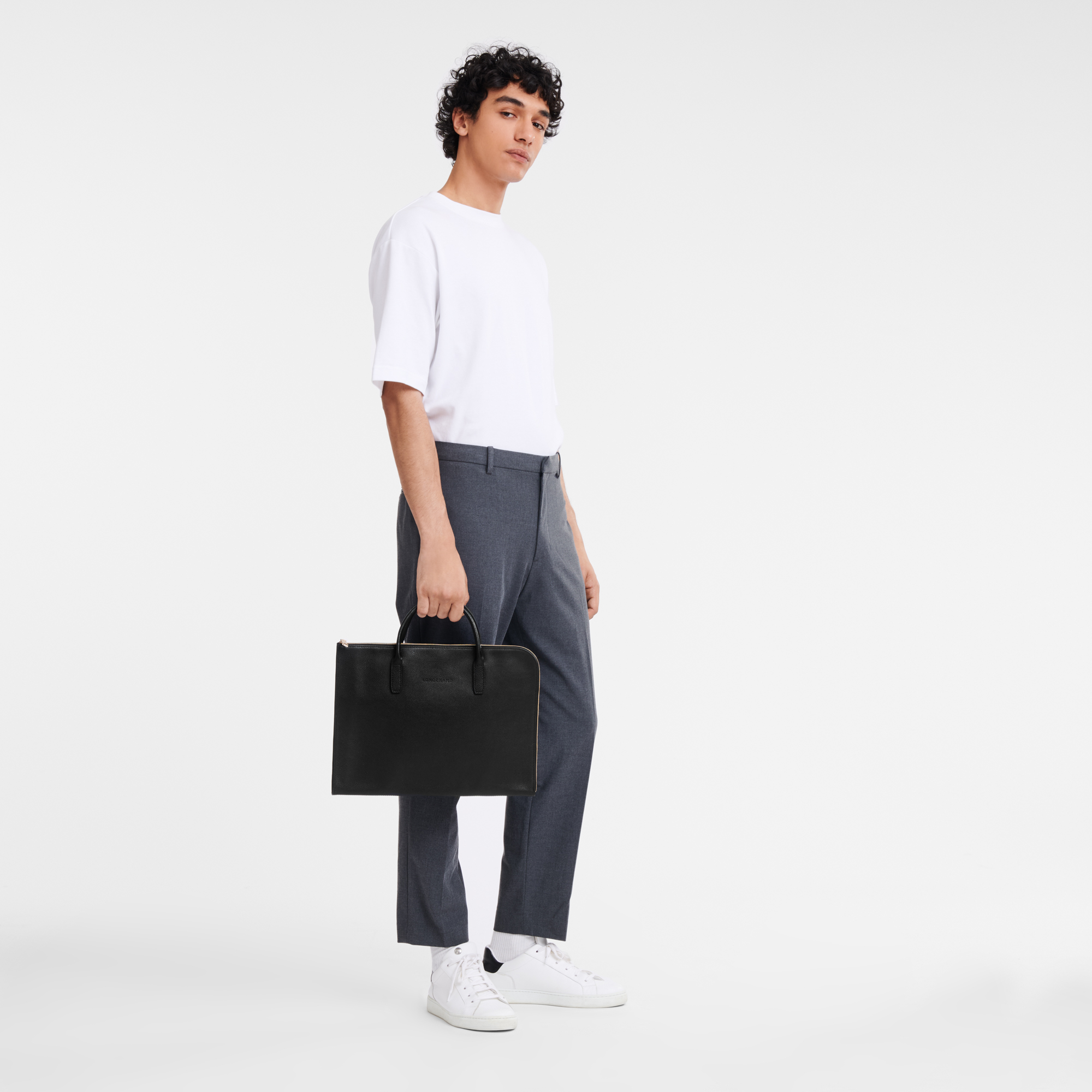 Le Foulonn&eacute; Briefcase S, Rose gold