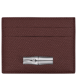 Le Roseau Card holder , Burgundy - Leather