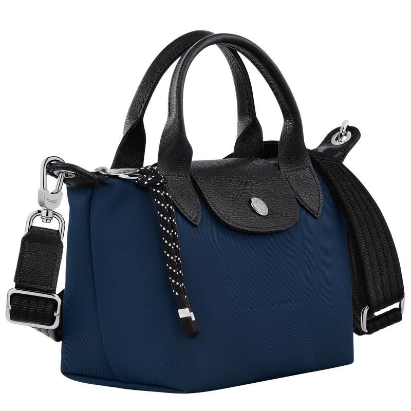 Le Pliage Energy Bolso con asa superior XS , Lona reciclada - Azul Marino  - Vista 3 de 6