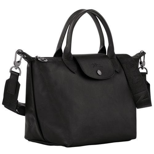 Le Pliage Xtra S Handbag , Black - Leather - View 3 of  6
