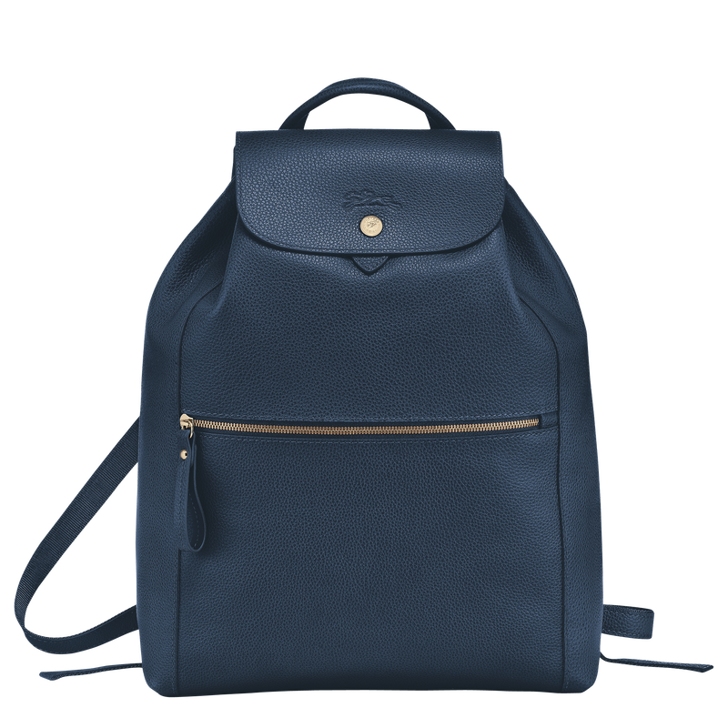 Le Foulonné Backpack , Navy - Leather  - View 1 of 3