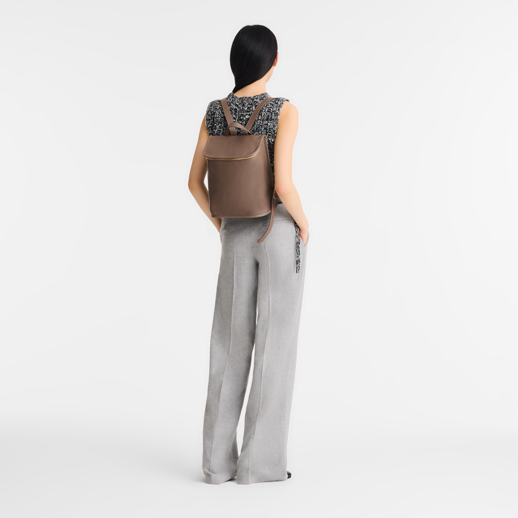 Le Foulonn&eacute; Backpack M, Taupe