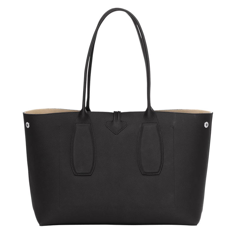 Le Roseau L Tote bag , Black - Leather  - View 4 of  6