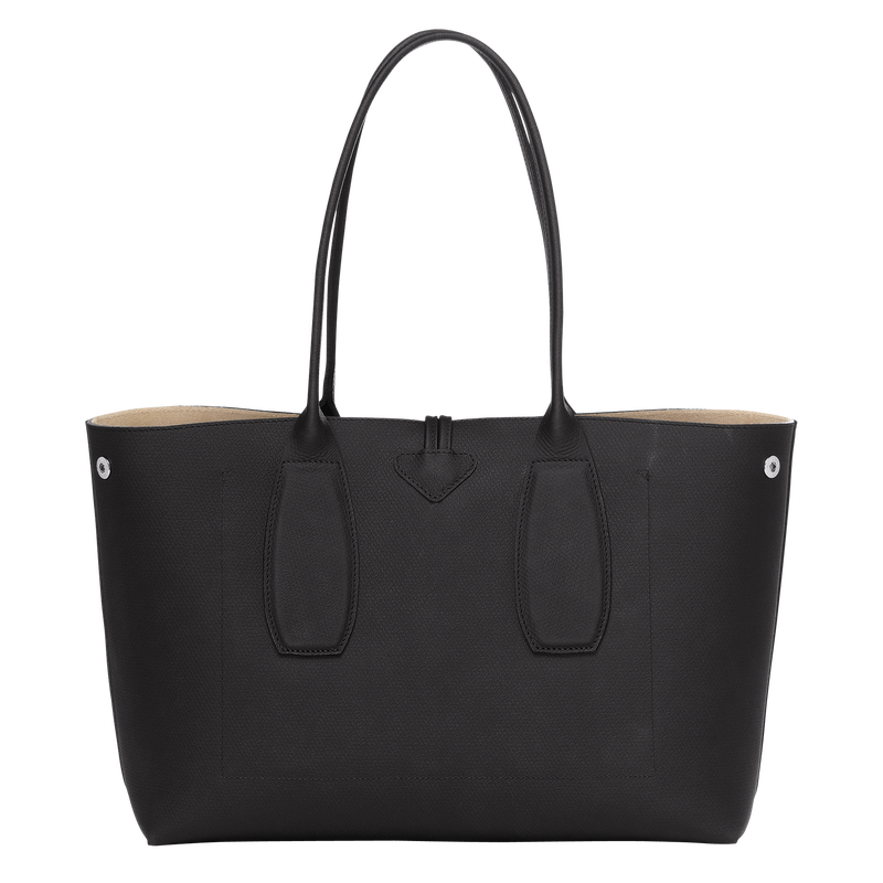 Le Roseau L Tote bag , Black - Leather  - View 4 of 6