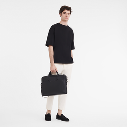 Briefcase , Black - Leather