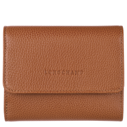 Compact wallet Le Foulonné Caramel (30000021F72) | Longchamp US