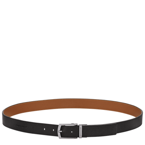 Le Foulonné Men's belt , Black/Caramel - Leather - View 1 of 4