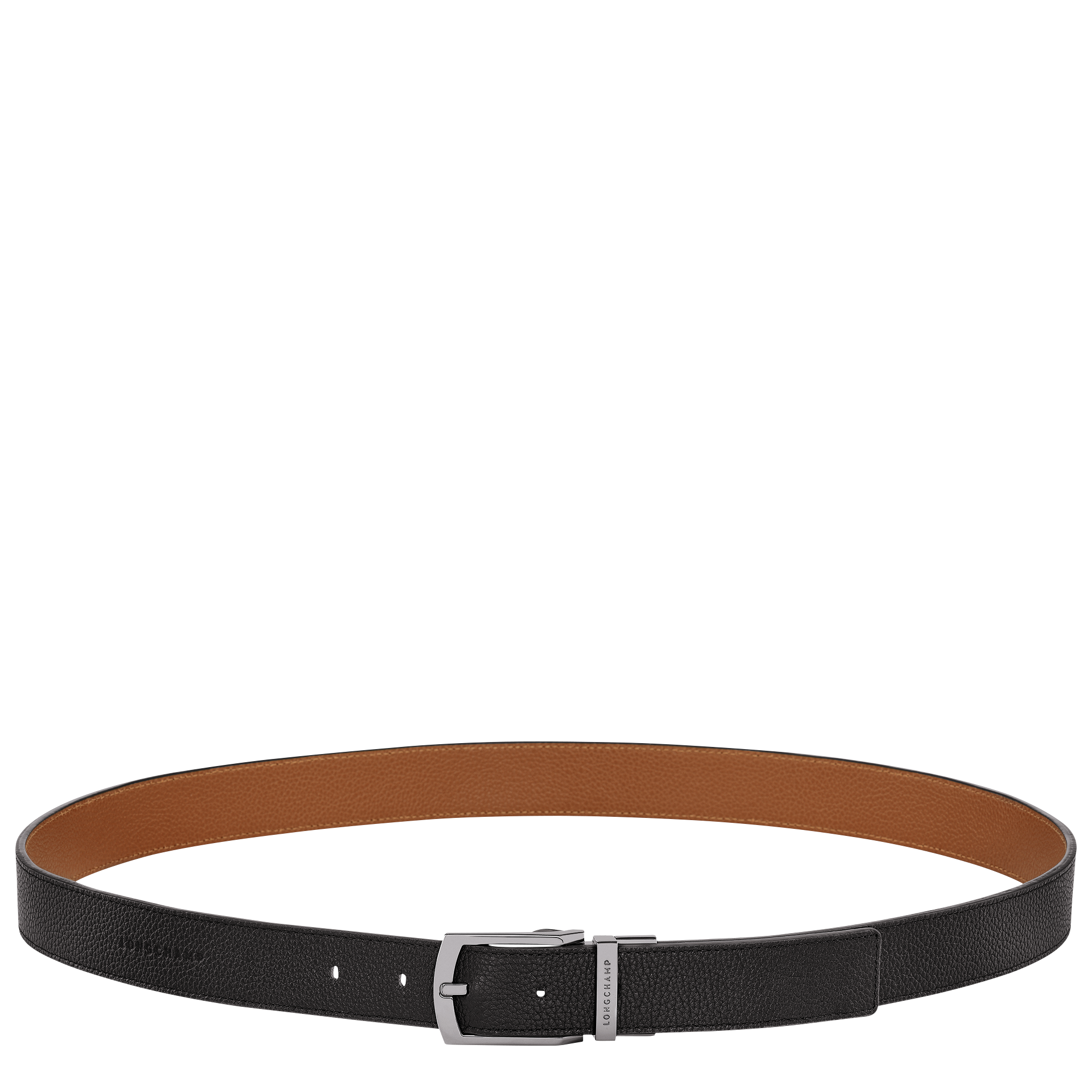 Men's belt, Black/Caramel - View 1 of
4 - zoom in Le Foulonné Men's belt, Black/Caramel