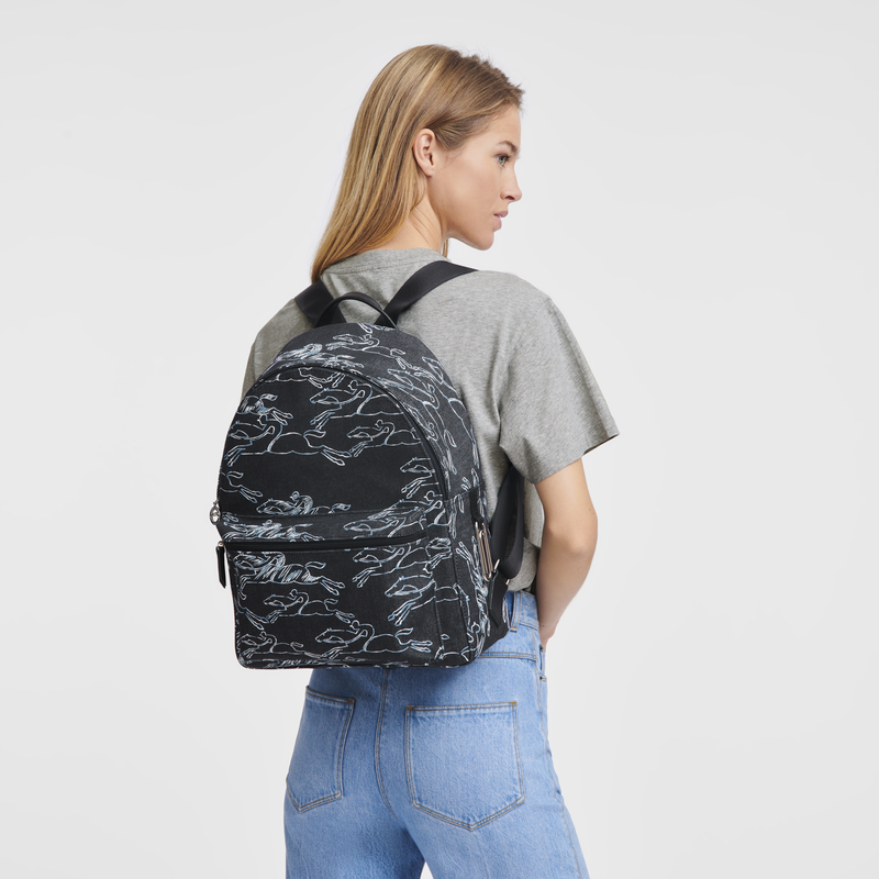 Le Pliage Collection L Backpack , Navy - Canvas  - View 2 of  6