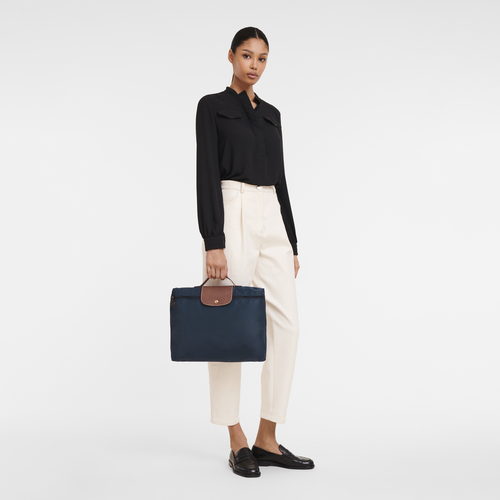 Le Pliage Original S Briefcase , Navy - Recycled canvas - View 2 of  6