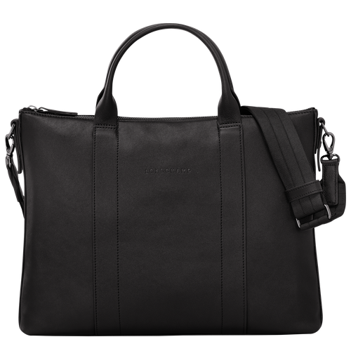 Longchamp 3D Aktetas , Zwart - Leder - Weergave 1 van  5