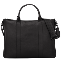 Longchamp 3D Briefcase , Black - Leather